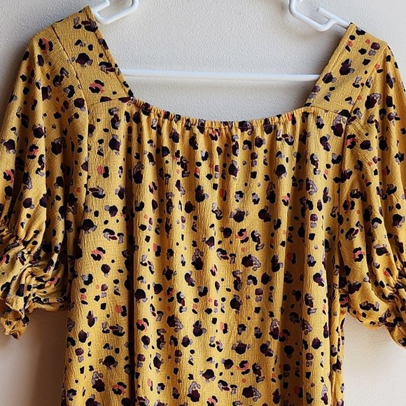MELLODAY Gold/Black Peasant Blouse Size Small - Picture 16 of 16